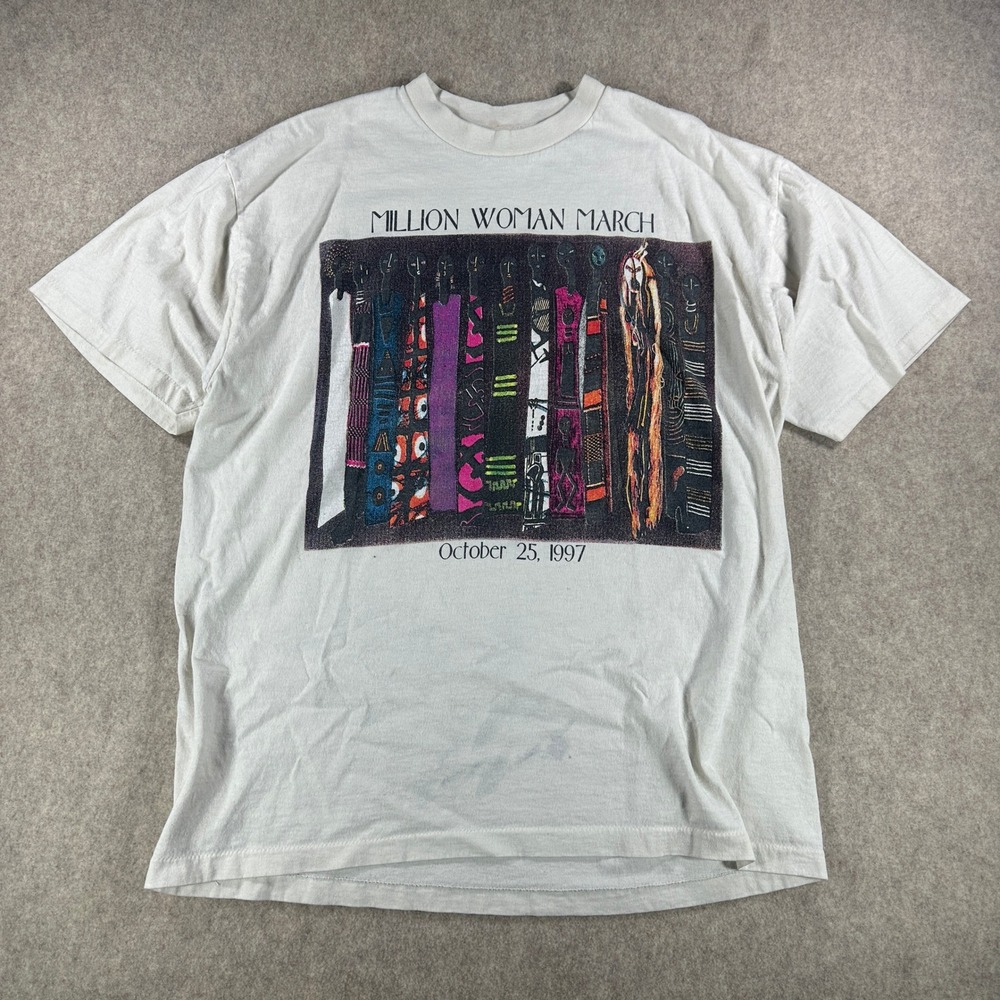 All American Wear Mens Vintage 1997 Million Woman March Philadelphia Tee Size XL